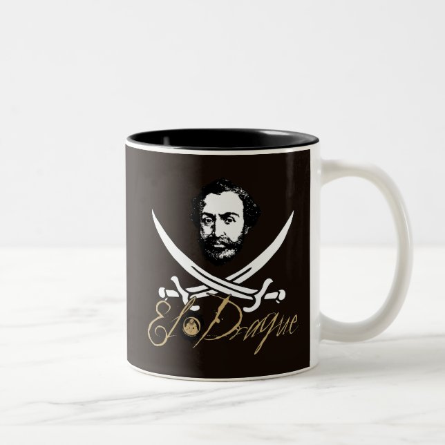 El Draque Pirate Insignia Two-Tone Coffee Mug (Right)