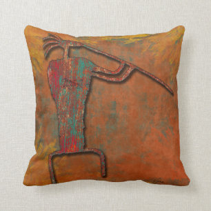 El Flautista (The Flute Player) Throw Pillow