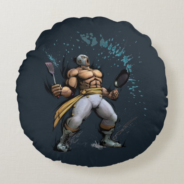 El Fuerte With Frying Pan Round Pillow (Front)