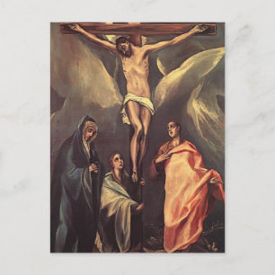 El Greco-Christ on the cross with Maries,St. John Postcard