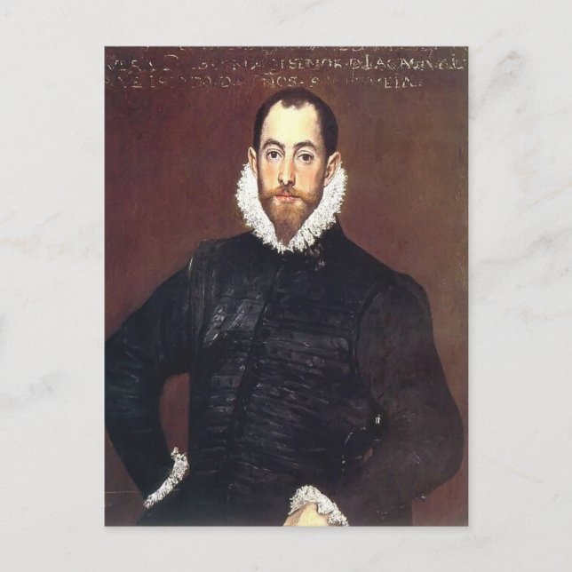 El Greco- Portrait of a gentleman from Casa Leiva Postcard (Front)