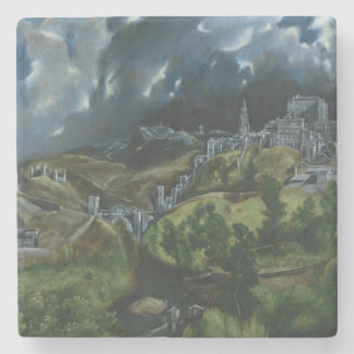 EL GRECO - View of Toledo 1596 Stone Coaster