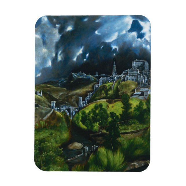 El Greco Vue de Toledo Magnet (Vertical)