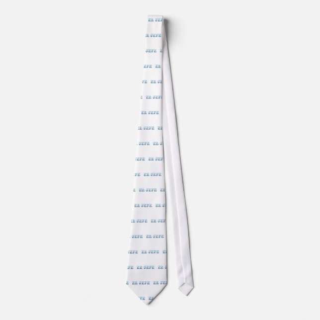 El Jefe logo Floreado blue azul Tie (Front)