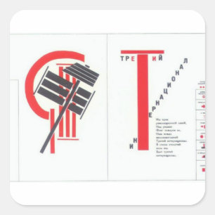 El Lissitzky- Art Illustration to 'For the voice' Square Sticker