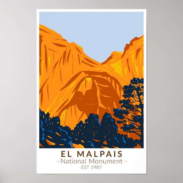  El Malpais National Monument New Mexico Vintage Poster (Front)