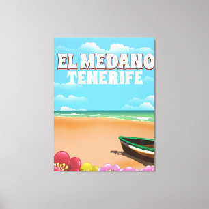 El Medano Tenerife beach travel poster Canvas Print