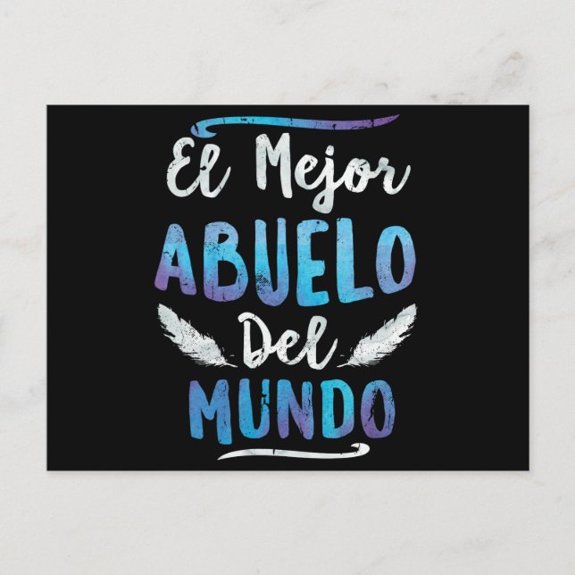 El Mejor Abuelo Del Mundo Grandpa Fathers Day Postcard (Front)