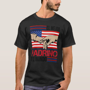 El Mejor Padrino Del Mundo Men American Flag Decor T-Shirt