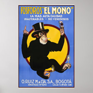 El Mono Cigarettes Vintage Poster Prints