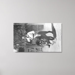 El Monte, CA Gay's Lion Farm - Mr. Gay riding Canvas Print