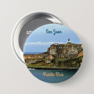 El Morro Guarding San Juan Bay Puerto Rico 3 Inch Round Button