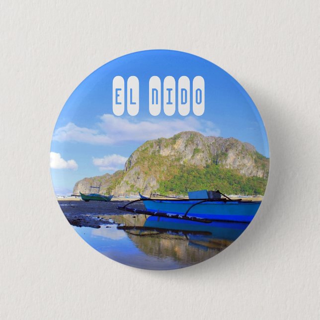 El Nido Beach in Palawan Philippines 2 Inch Round Button (Front)