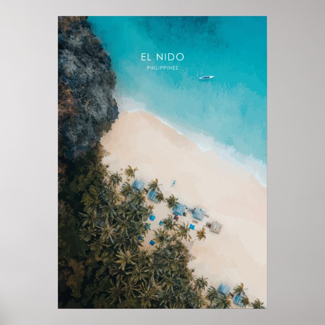 El Nido, the Philippines Travel Illustration Poster (Front)
