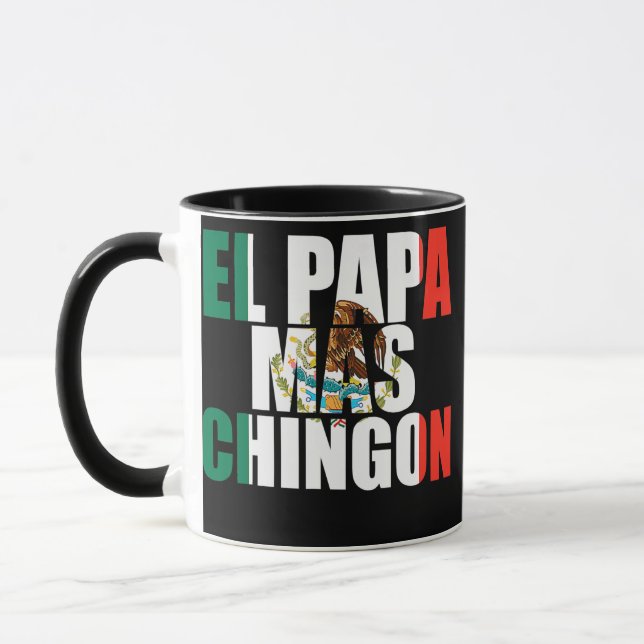 El papa mas chingon Father Fatherhood Fathers day Mug (Left)