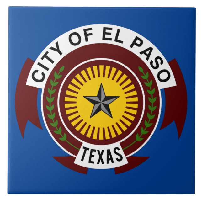 El Paso city flag Tile (Front)