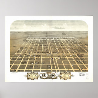 El Paso Illinois 1869 Antique Panoramic Map Poster