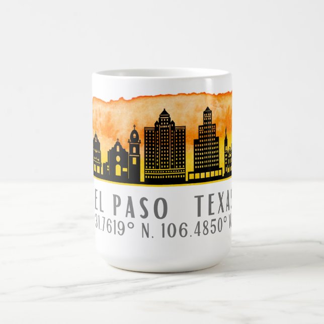 El Paso Skyline Latitude and Longitude   Coffee Mug (Center)