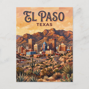 El Paso Skyline Texas Postcard