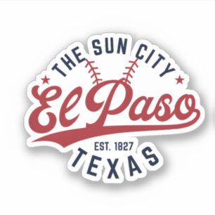 El Paso Sun City Texas Baseball Vintage Script
