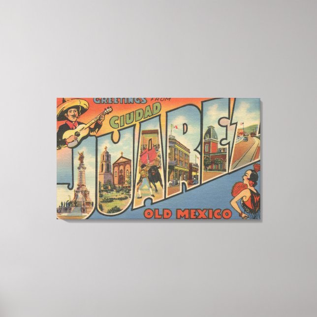 El Paso, Texas - Ciudad Juarez Canvas Print (Front)