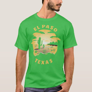 El Paso Texas Desert Illustration Vintage Souvenir T-Shirt