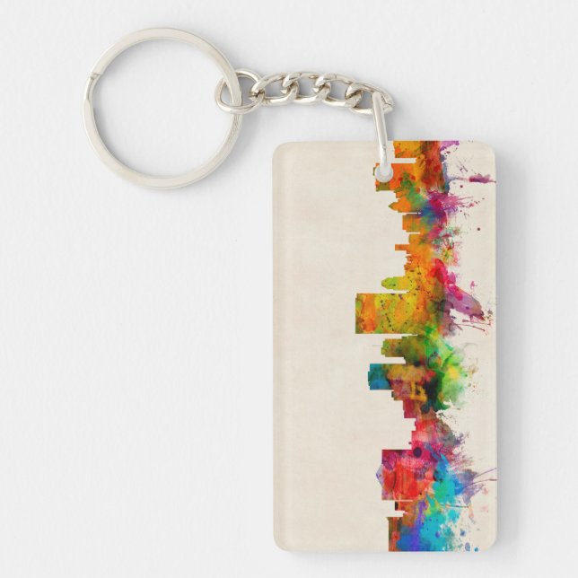 El Paso Texas Skyline Cityscape Keychain (Front)