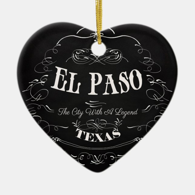 El Paso, Texas - The City with a Legend Ceramic Ornament (Front)