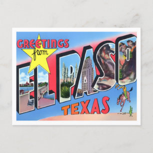 El Paso, Texas Vintage Big Letters Postcard