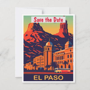 El Paso Texas Vintage Wedding Invitation