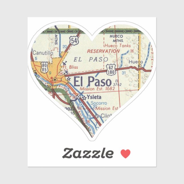 El Paso TX Retro Map (Sheet)