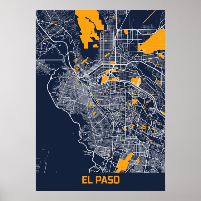 EL Paso - United States Bluefresh City Map Poster (Front)