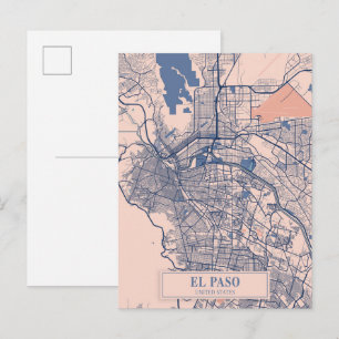 El Paso United States Breezy City Map Travel Postcard