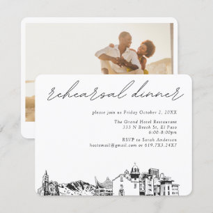El Paso Wedding Elegant Rehearsal Dinner Enclosure Card