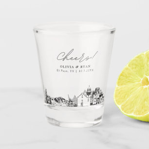 El Paso Wedding Favour Personalized Cheers Shot Glass