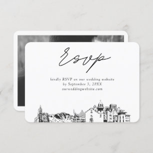 El Paso Wedding Minimalist Sketch RSVP Enclosure Card