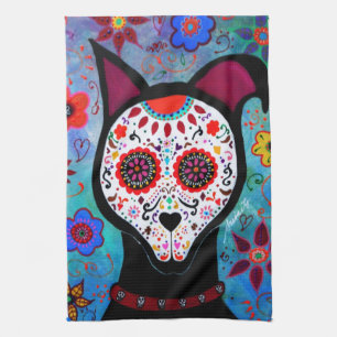 EL PERRO DOG DIA DE LOS MUERTOS KITCHEN TOWEL