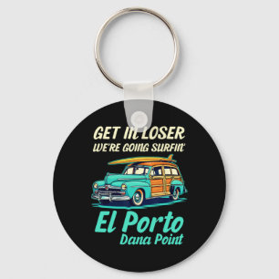 El Porto Beach Surf Dana Point Women Men Vintage S Keychain