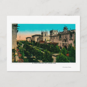 El Prado from West Gate, Balboa Park Postcard