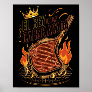 El Rey De La Carne Asada Bbq Cookout Master King F Poster