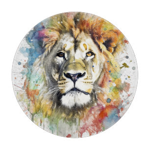 El rey del colour - Un león majestuoso Cutting Board