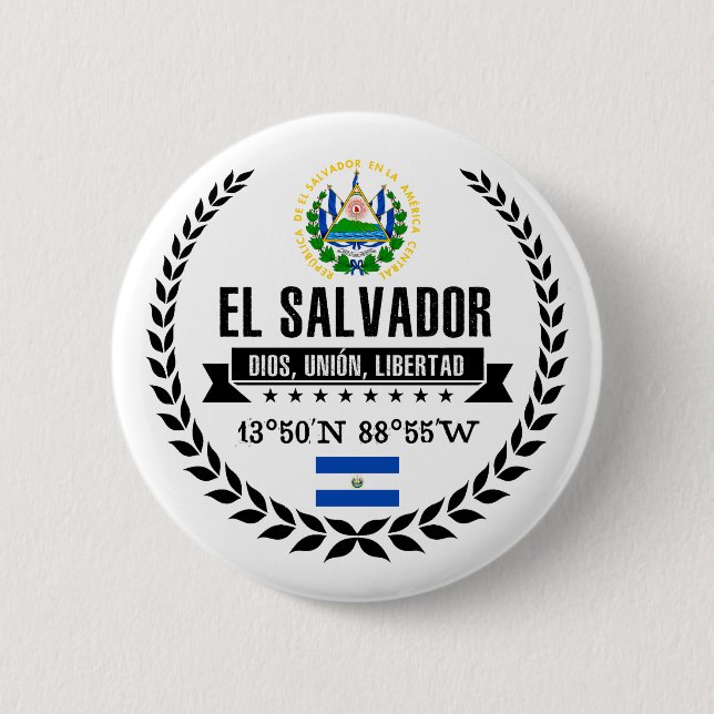 El Salvador 2 Inch Round Button (Front)