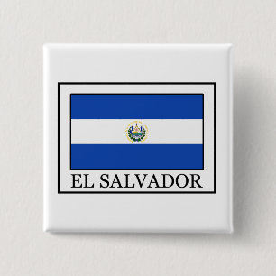 El Salvador 2 Inch Square Button