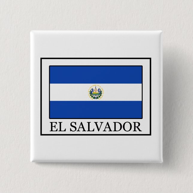 El Salvador 2 Inch Square Button (Front)