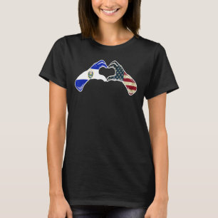 El Salvador American USA Flag USA Salvadorian He T-Shirt