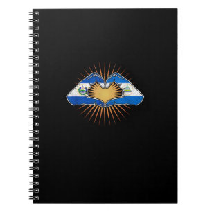 El Salvador And Nicaragua Heart Hands Notebook