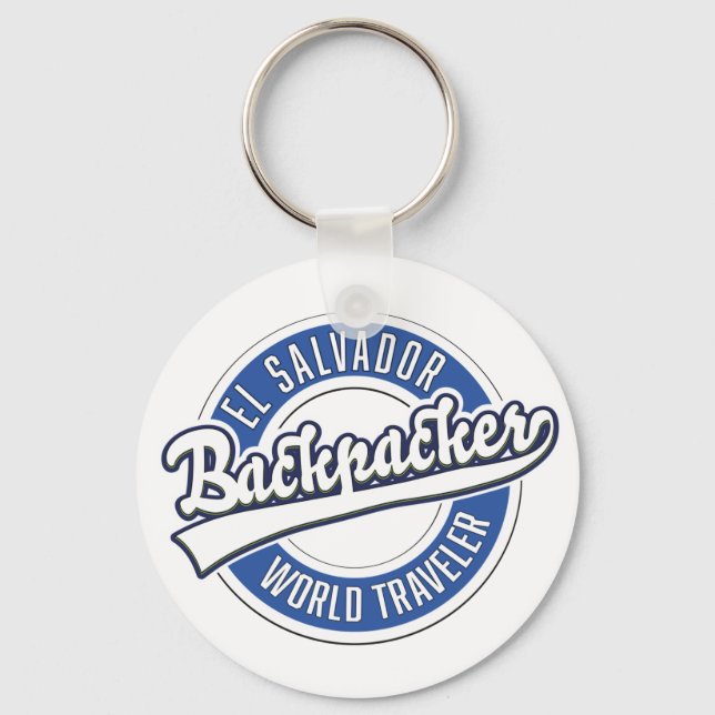 El Salvador backpacker world traveller Keychain (Front)
