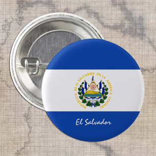 El Salvador button, patriotic El Salvador Flag 1 Inch Round Button