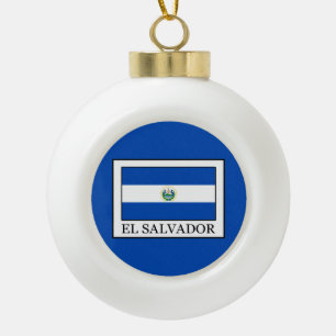 El Salvador Ceramic Ball Christmas Ornament