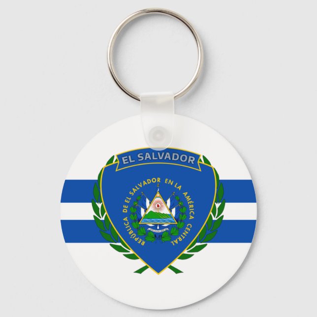 El Salvador Coat of Arms Keychain (Front)